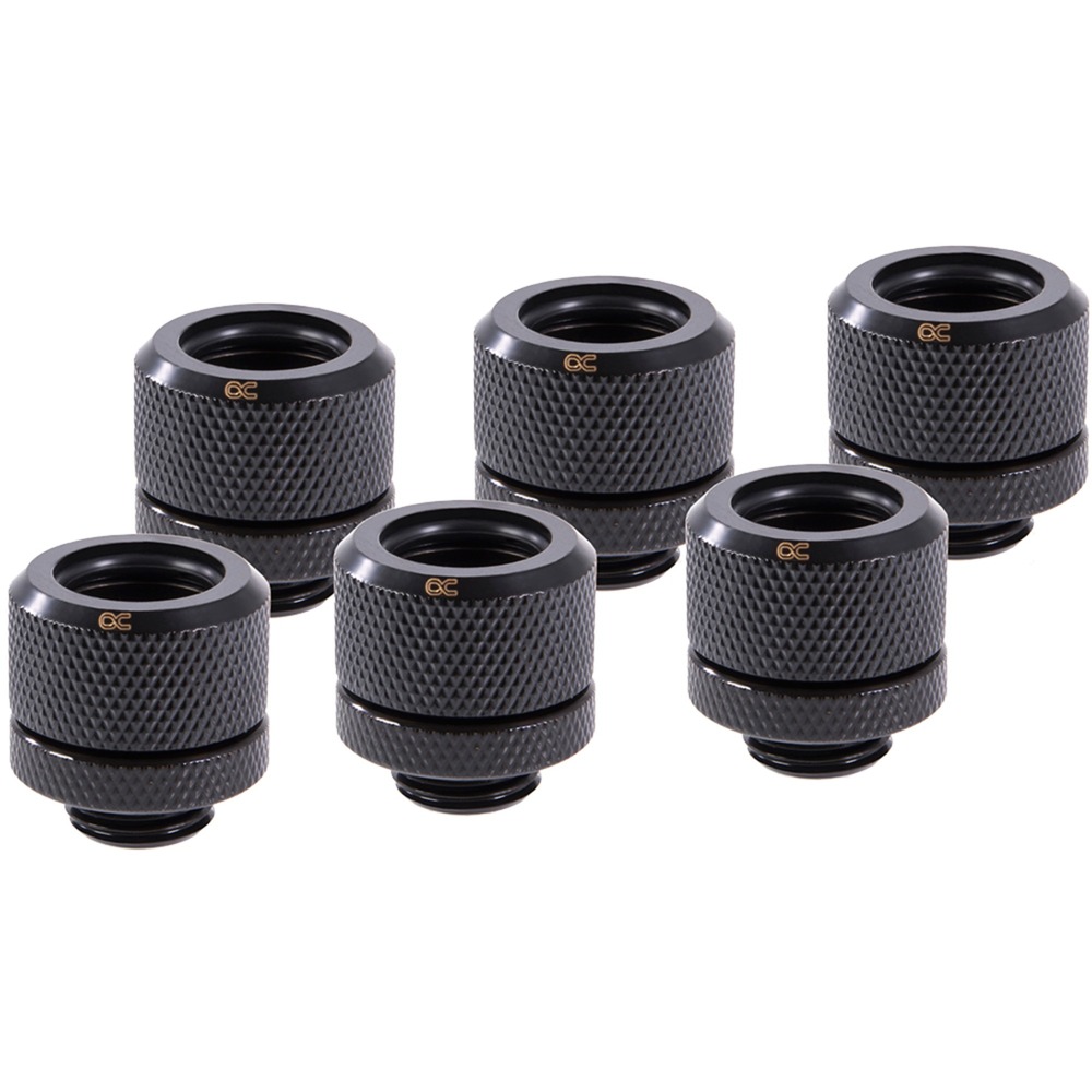 Alphacool Eiszapfen 14mm HardTube Anschraubtülle G1/4 - Deep Black Sixpack