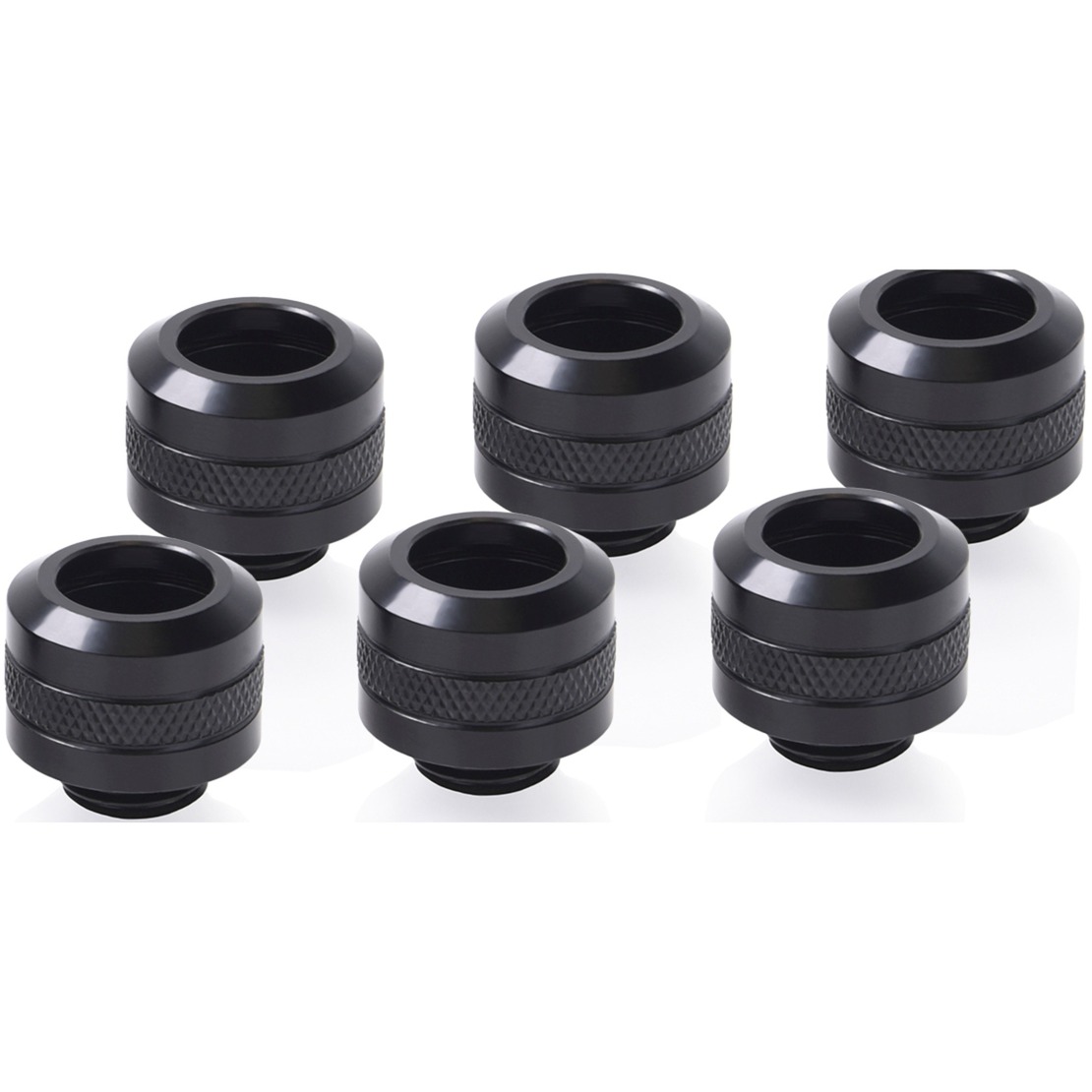 Alphacool Eiszapfen PRO 13mm HardTube Fitting G1/4 - Deep Black Sixpack