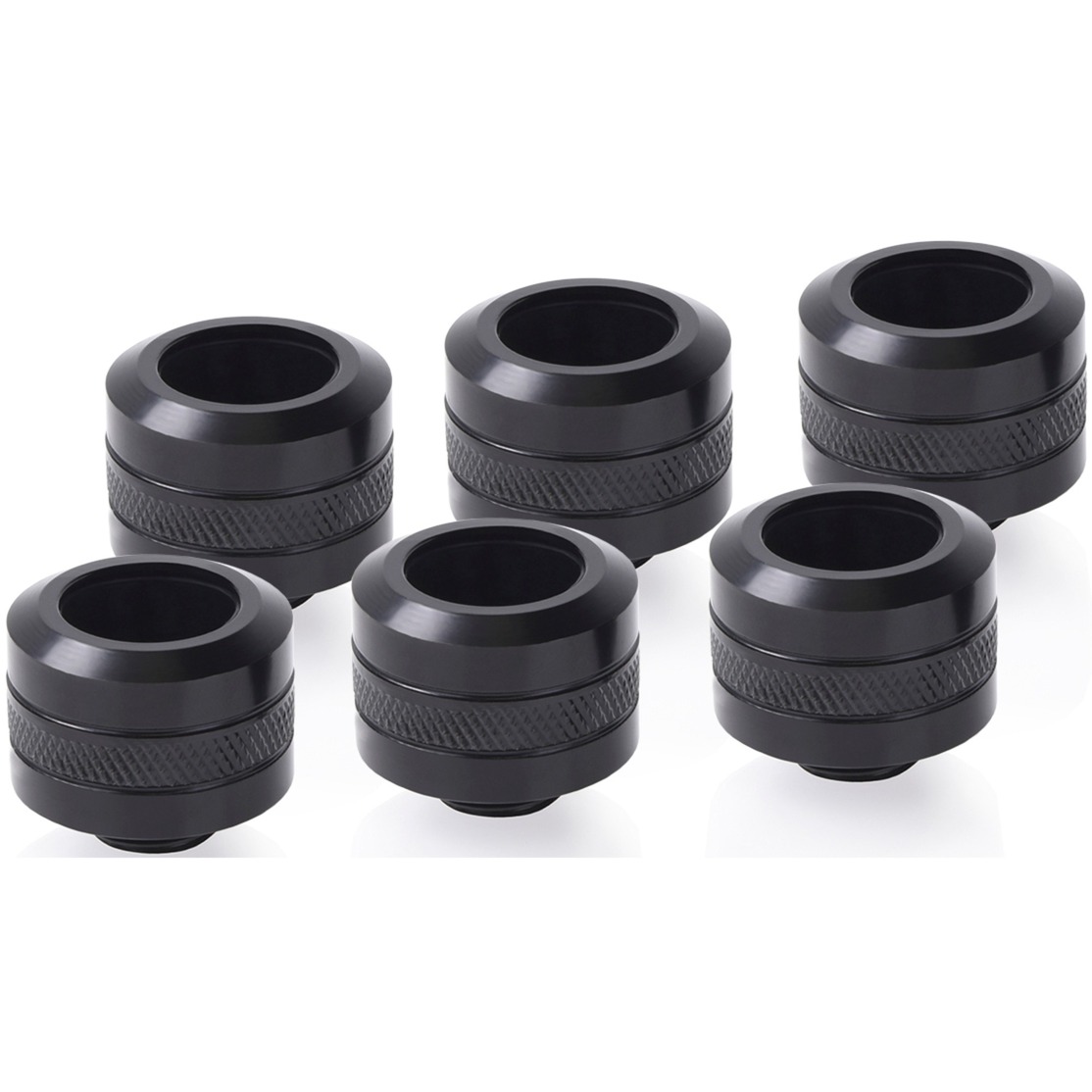 Alphacool Eiszapfen PRO 16mm HardTube Fitting G1/4 - Deep Black Sixpack
