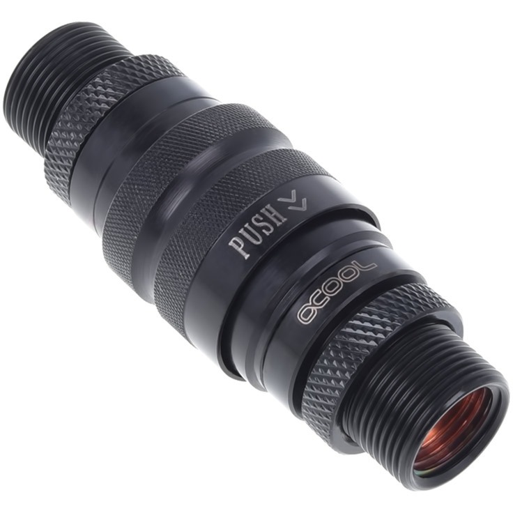 Alphacool Eiszapfen Schnellverschlusskupplungsset mit Doppel Schottverschraubung G1/4 IG - Deep Black