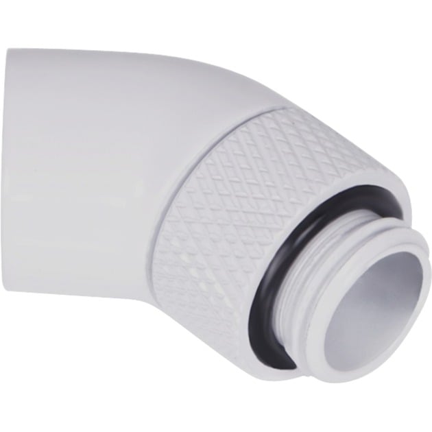 Alphacool Eiszapfen Winkeladapter 45° drehbar G1/4 AG auf G1/4 IG - White