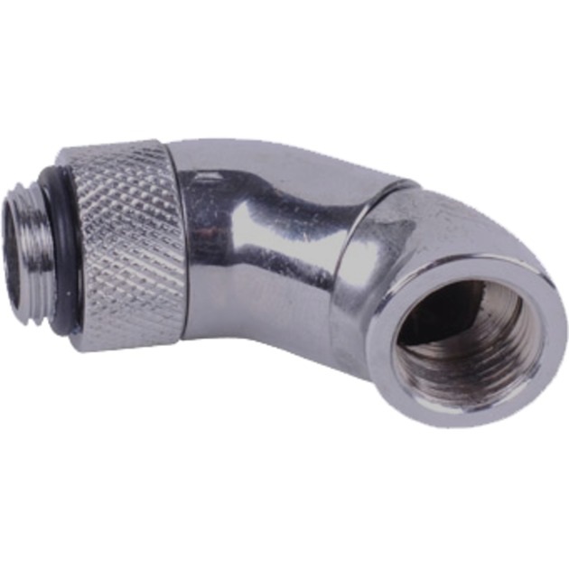 Alphacool HF Winkeladapter Doppel-45° drehbar G1/4 AG auf G1/4 IG - Chrome