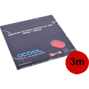 Alphacool Schlauch AlphaTube HF 13/10 (3/8"ID) - UV Rot 3m