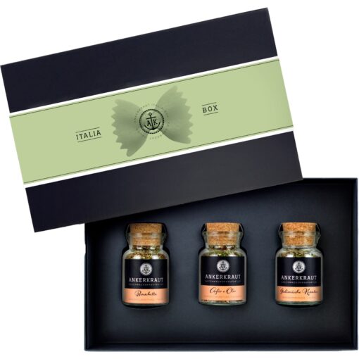 Ankerkraut Geschenkset ''Italia Box'' mit 3 Korkengläsern