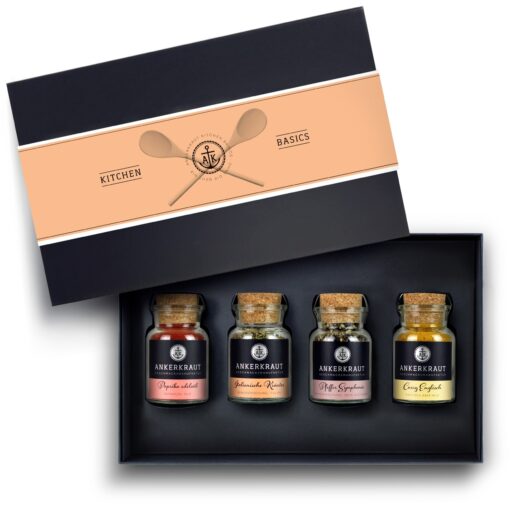 Ankerkraut Geschenkset ''Kitchen Basics'' mit 4 Korkengläsern