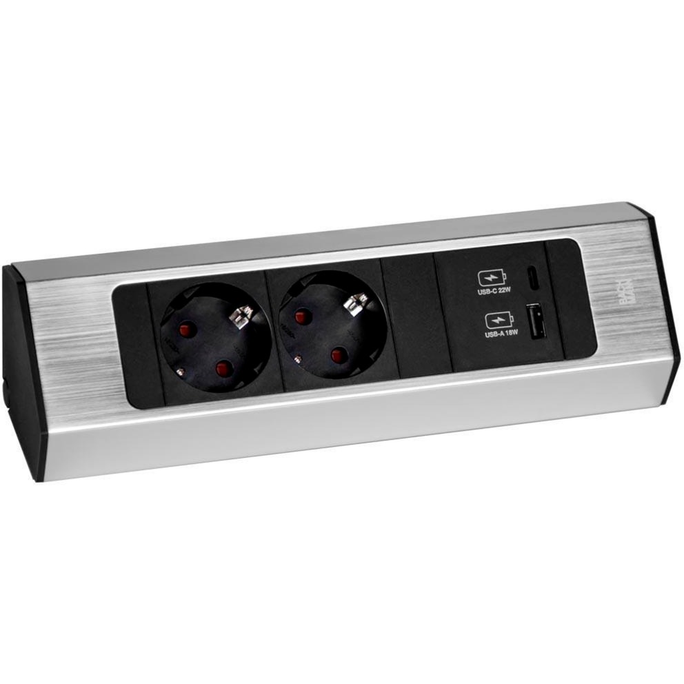 Bachmann CASIA 2 Steckdosenleiste 2-fach + USB-Charger