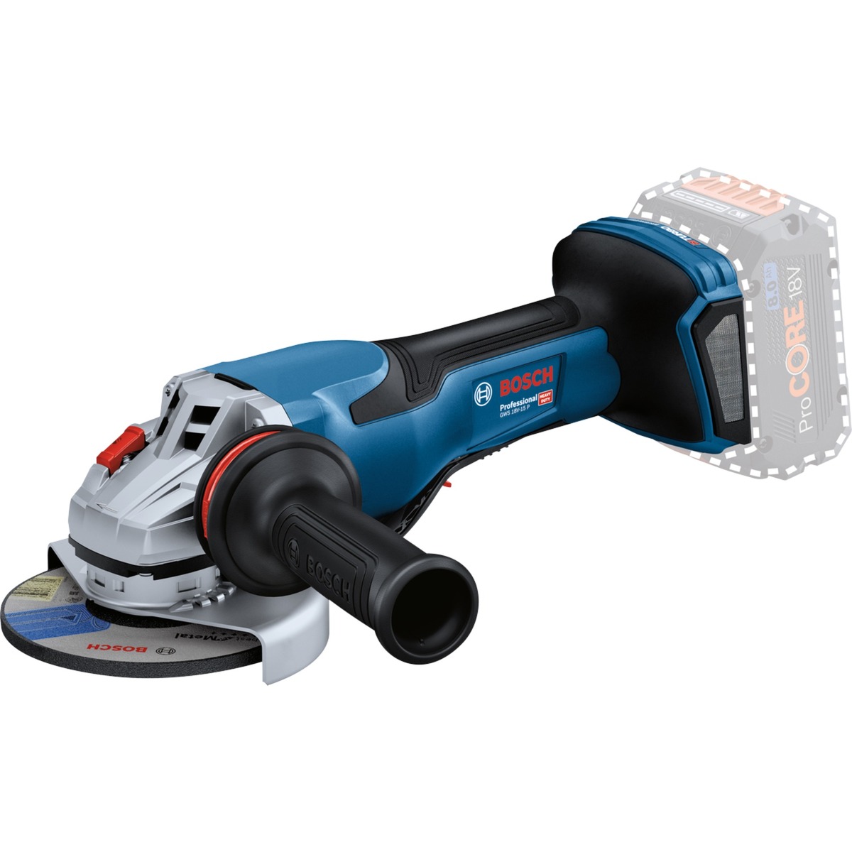 Bosch Akku-Winkelschleifer BITURBO GWS 18V-15 P Professional solo