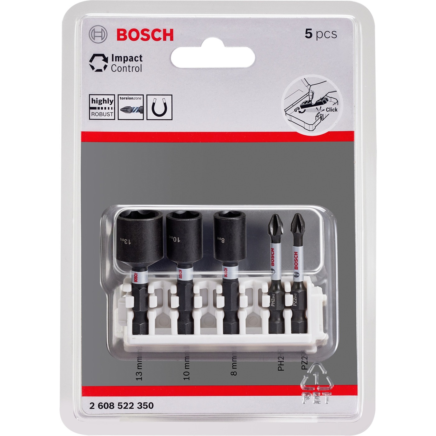 Bosch Pick and Click Impact Control Steckschlüssel- und Schrauberbit-Satz