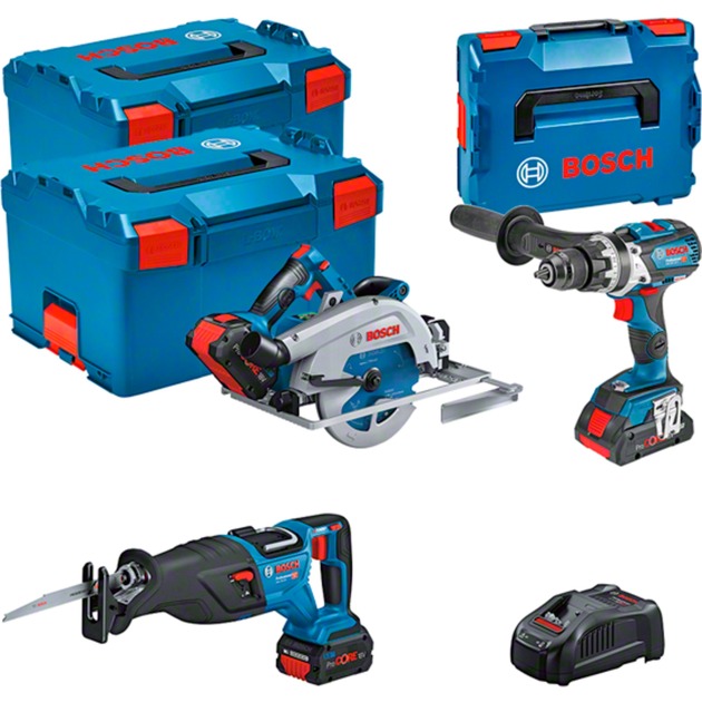 Bosch Profi Set Holzbau 18V: GSB 18V-110C + GKS 18V-68GC + GSA 18V-28