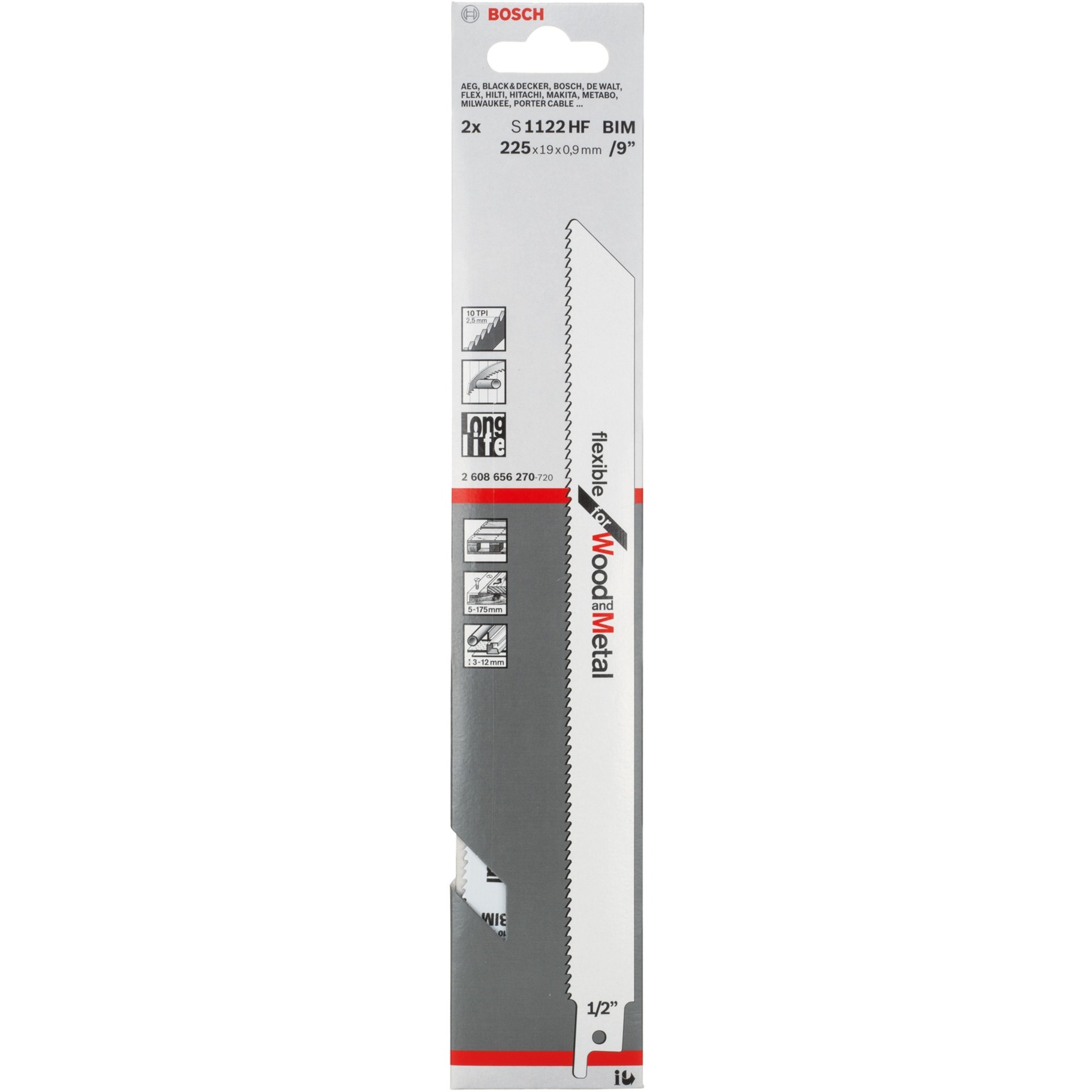 Bosch Säbelsägeblatt S 1122 HF Flexible for Wood and Metal