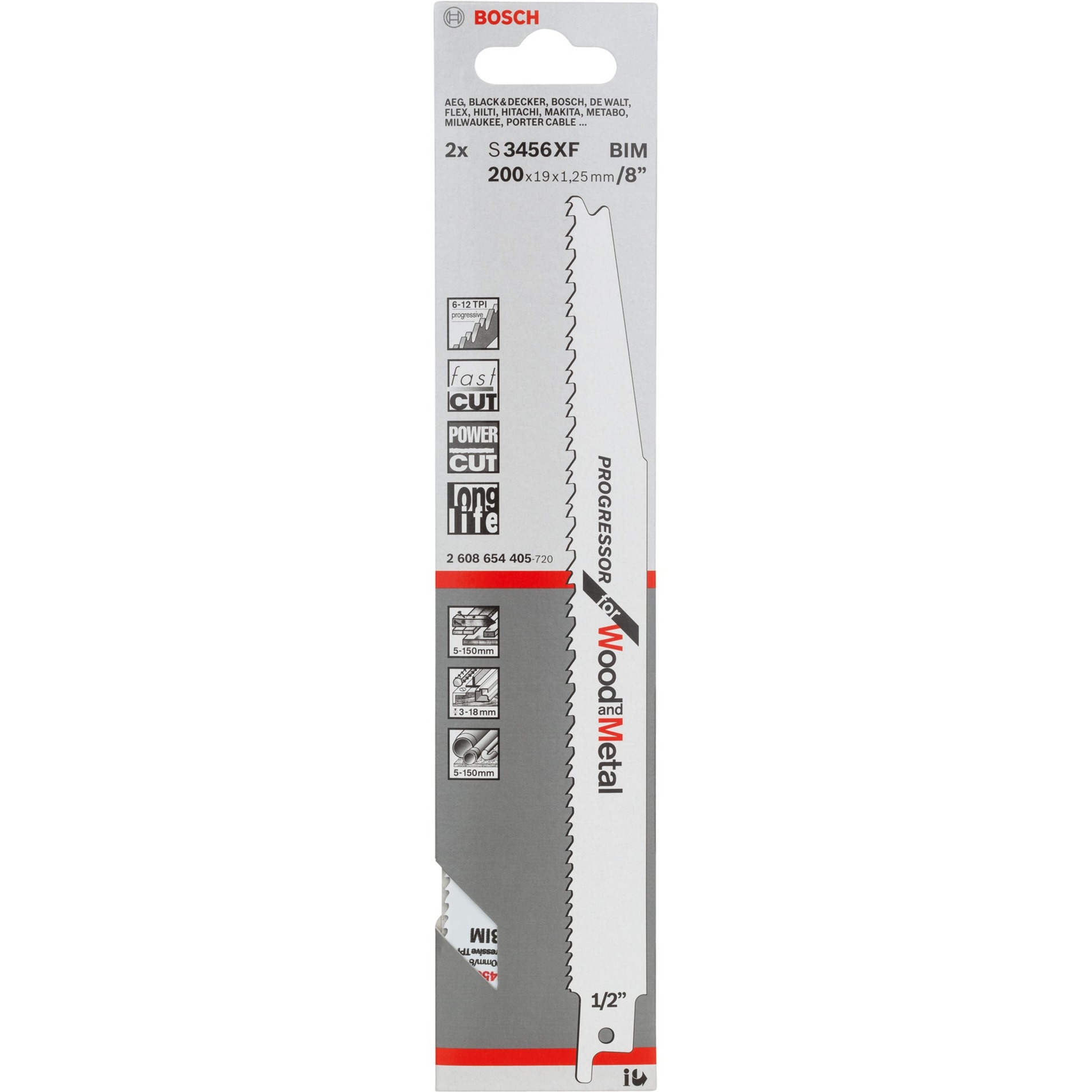 Bosch Säbelsägeblatt S 3456 XF Progressor for Wood and Metal