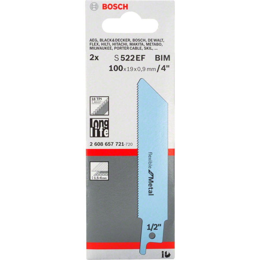 Bosch Säbelsägeblatt S 522 EF Flexible for Metal