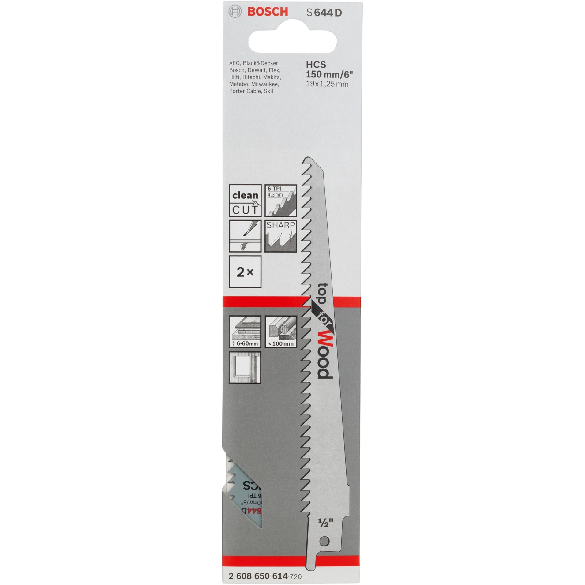 Bosch Säbelsägeblatt S 644 D Top for Wood