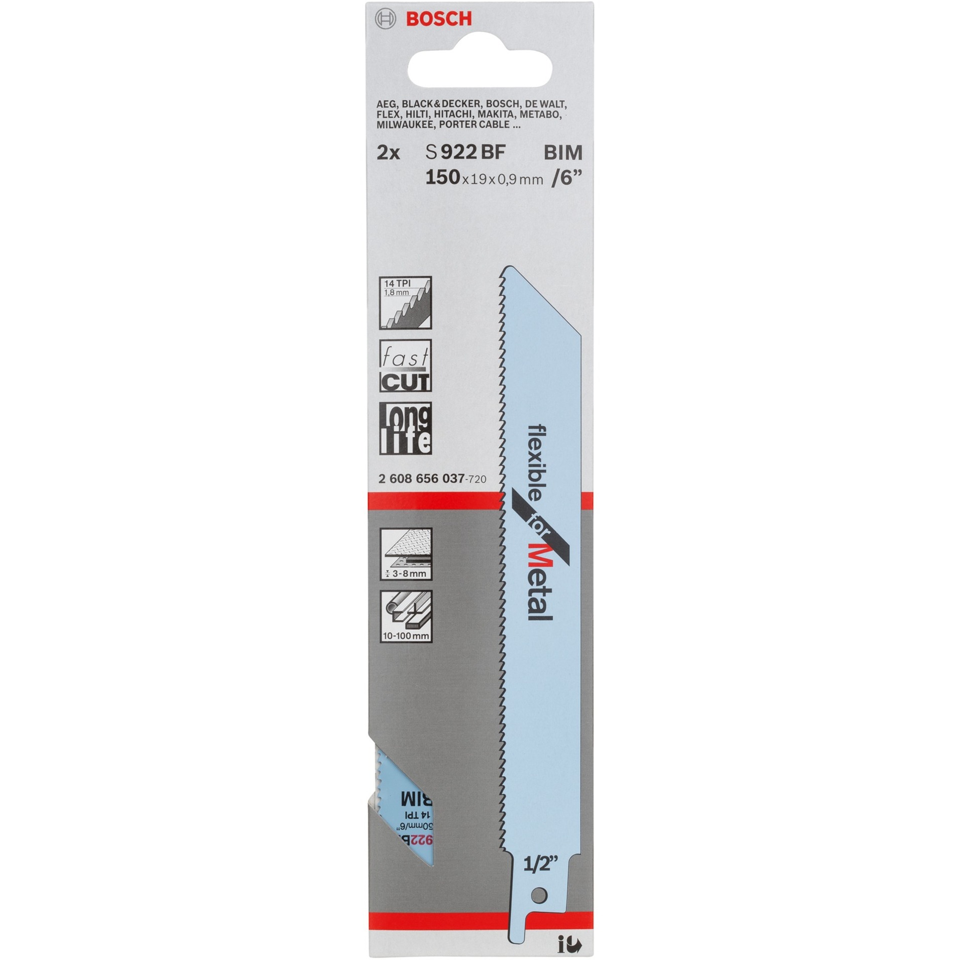 Bosch Säbelsägeblatt S 922 BF Flexible for Metal