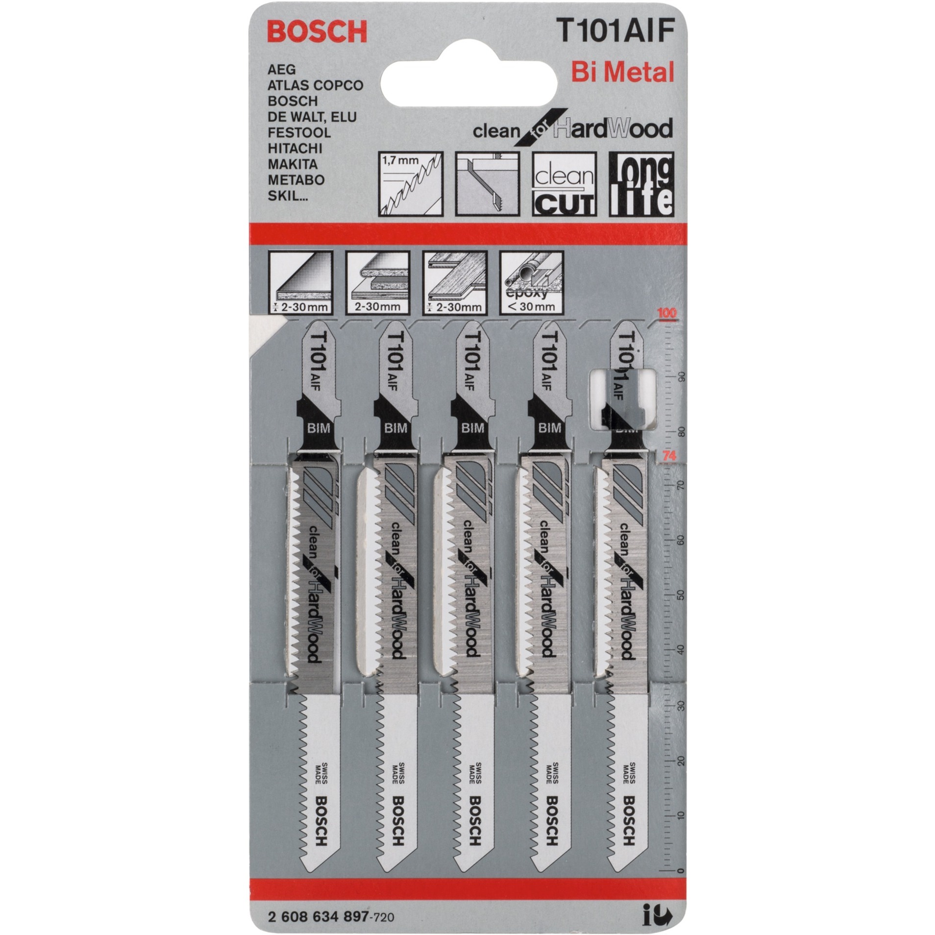 Bosch Stichsägeblatt T 101 AIF Clean for Hard Wood