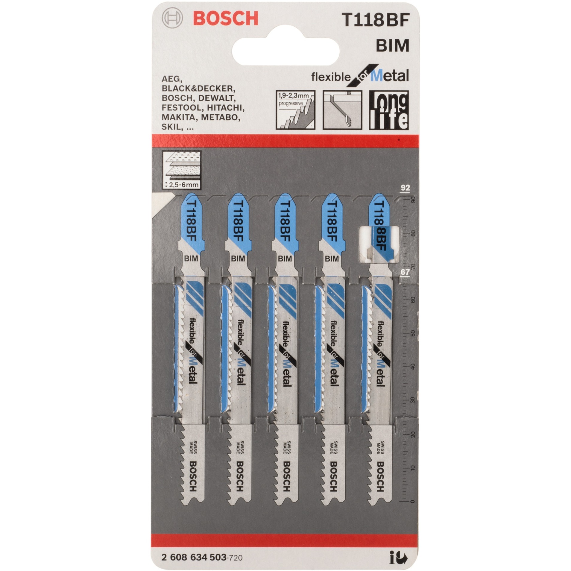 Bosch Stichsägeblatt T 118 BF Flexible for Metal