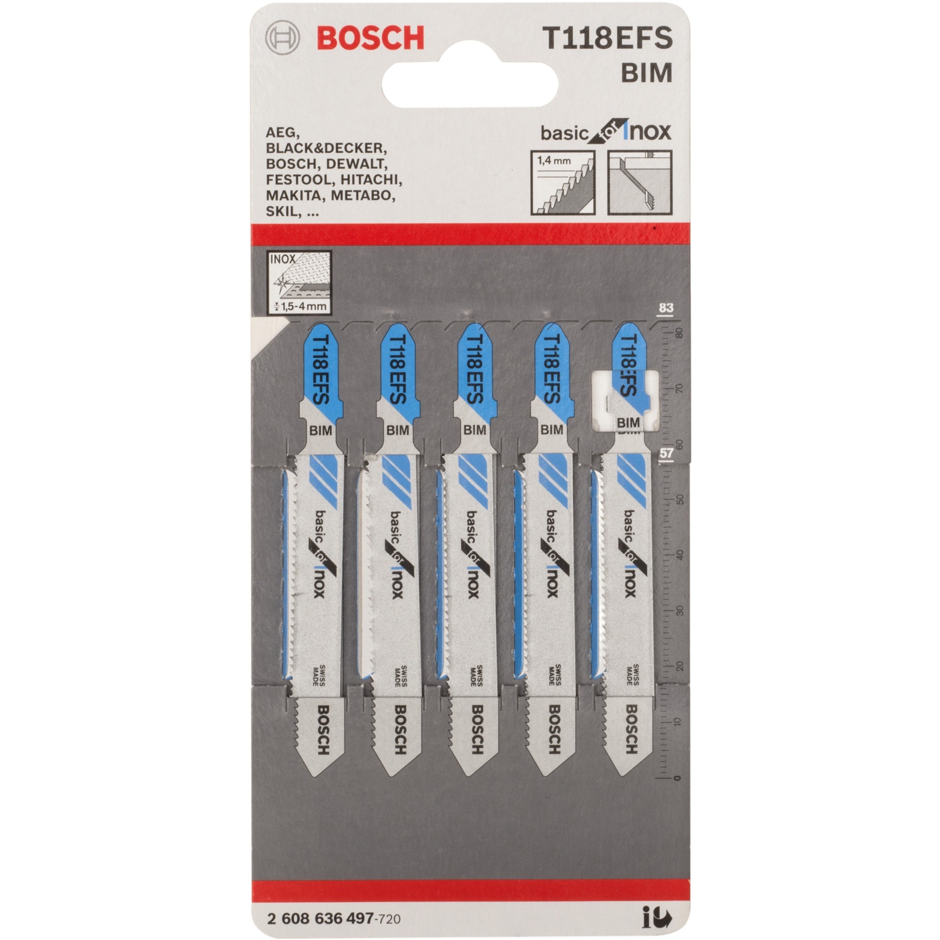 Bosch Stichsägeblatt T 118 EFS Basic for Inox