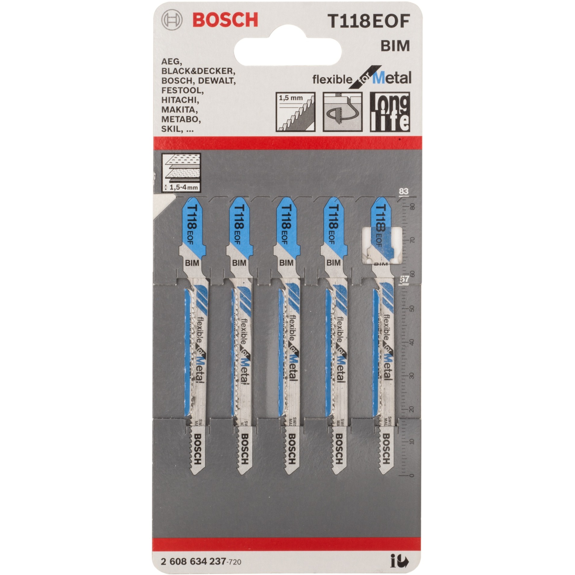 Bosch Stichsägeblatt T 118 EOF Flexible for Metal