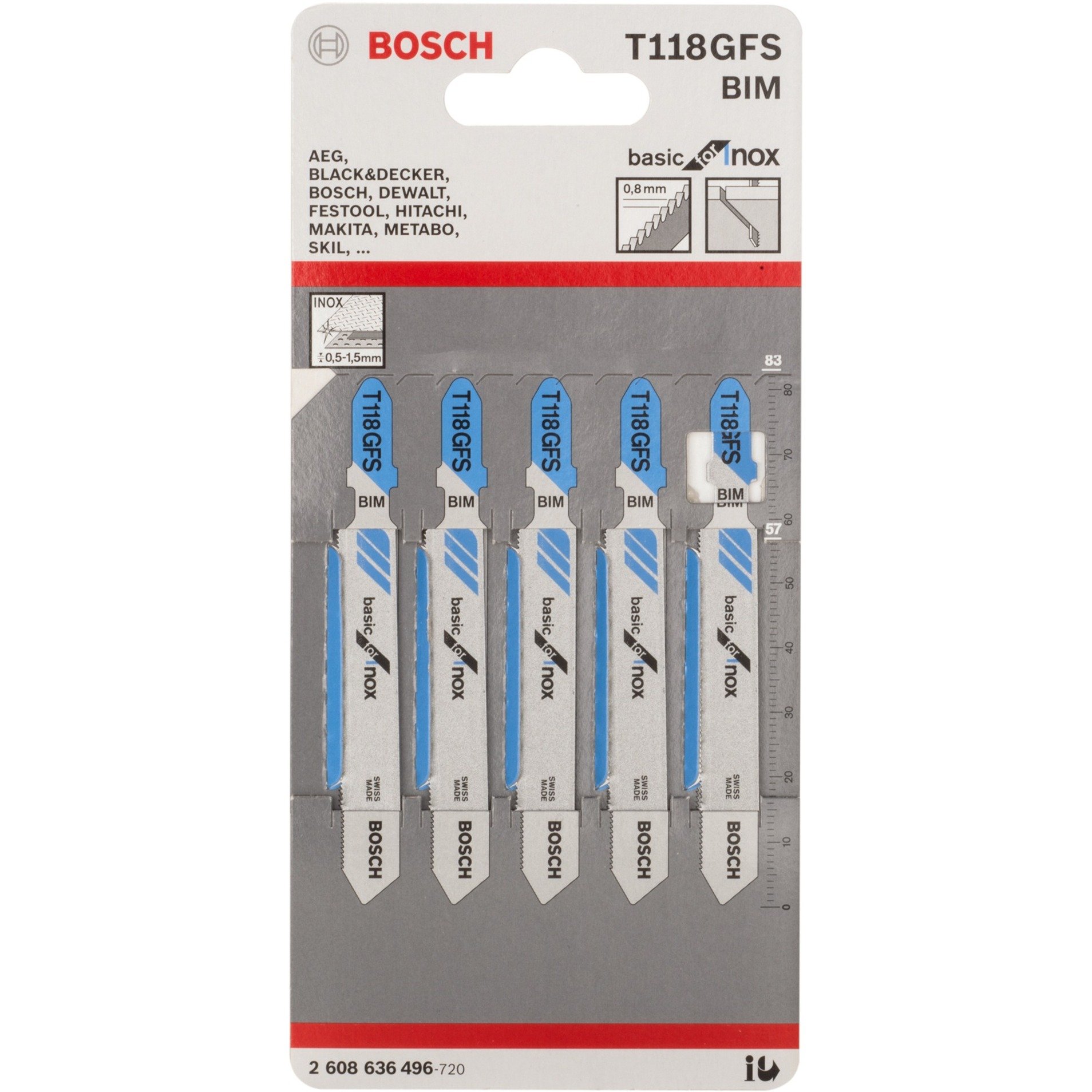 Bosch Stichsägeblatt T 118 GFS Basic for Inox