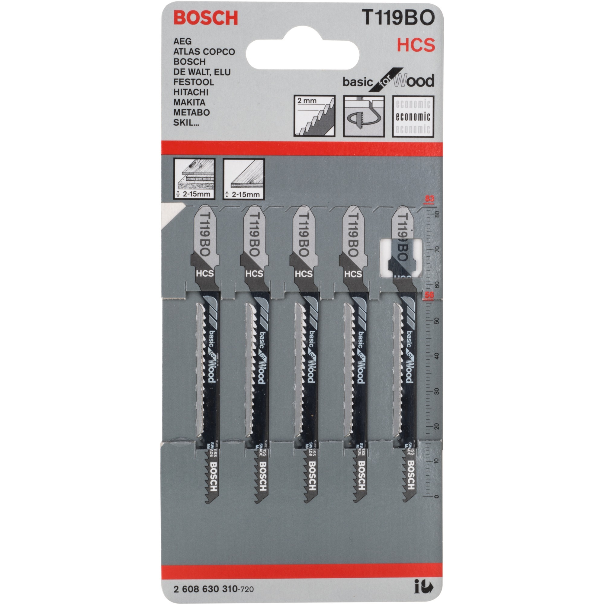 Bosch Stichsägeblatt T 119 BO Basic for Wood