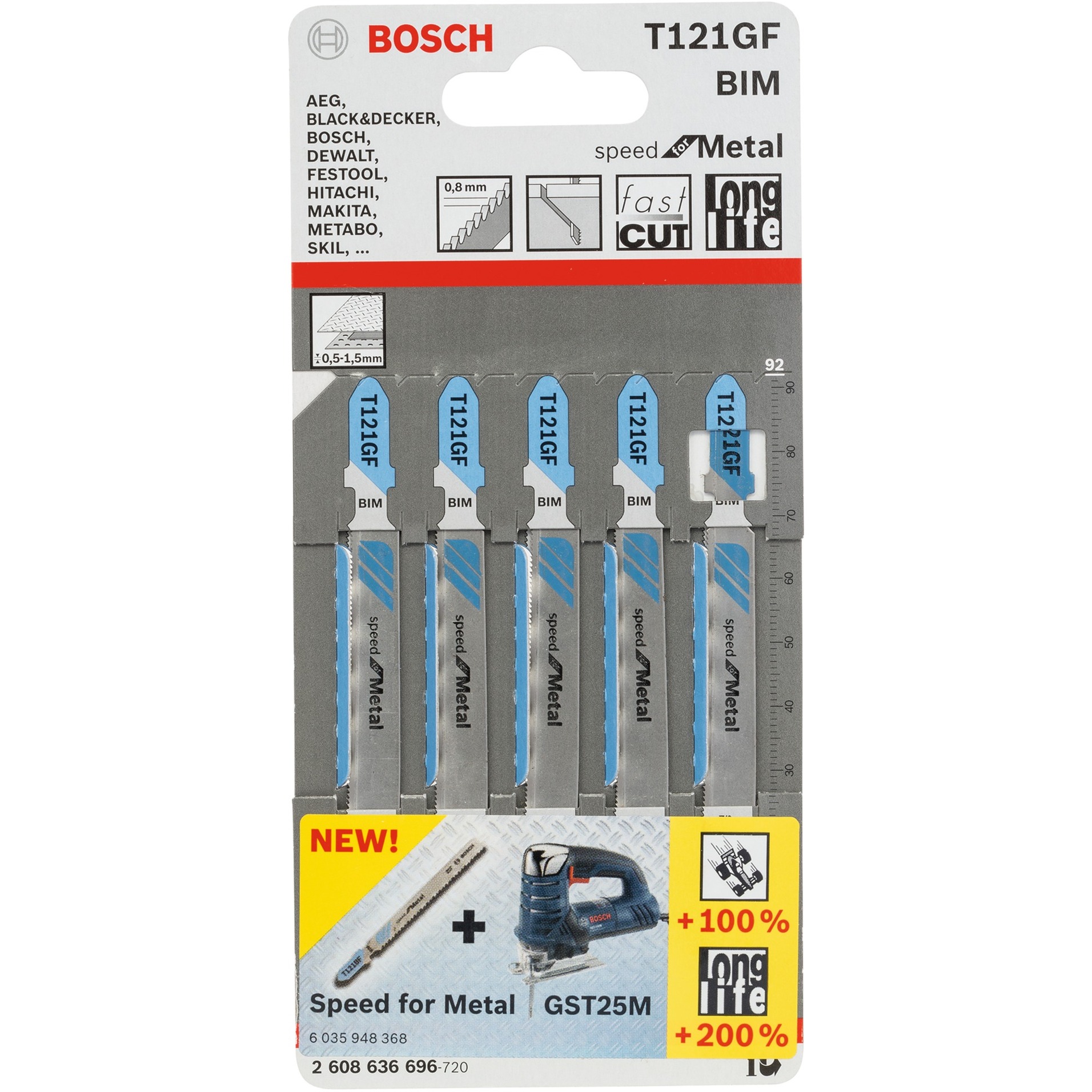 Bosch Stichsägeblatt T 121 GF Speed for Metal