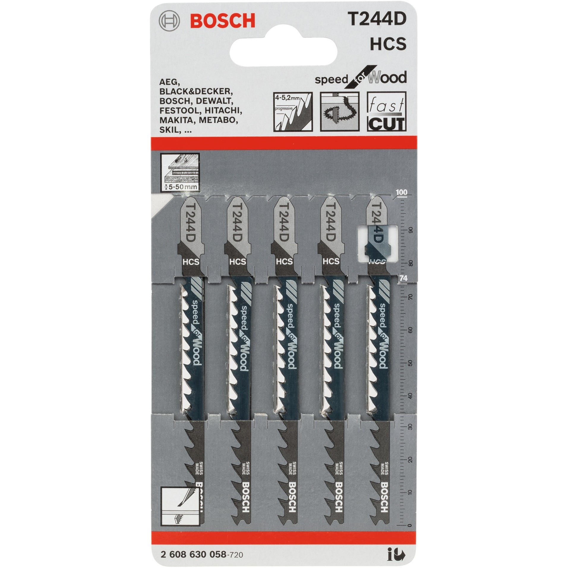 Bosch Stichsägeblatt T 244 D Speed for Wood