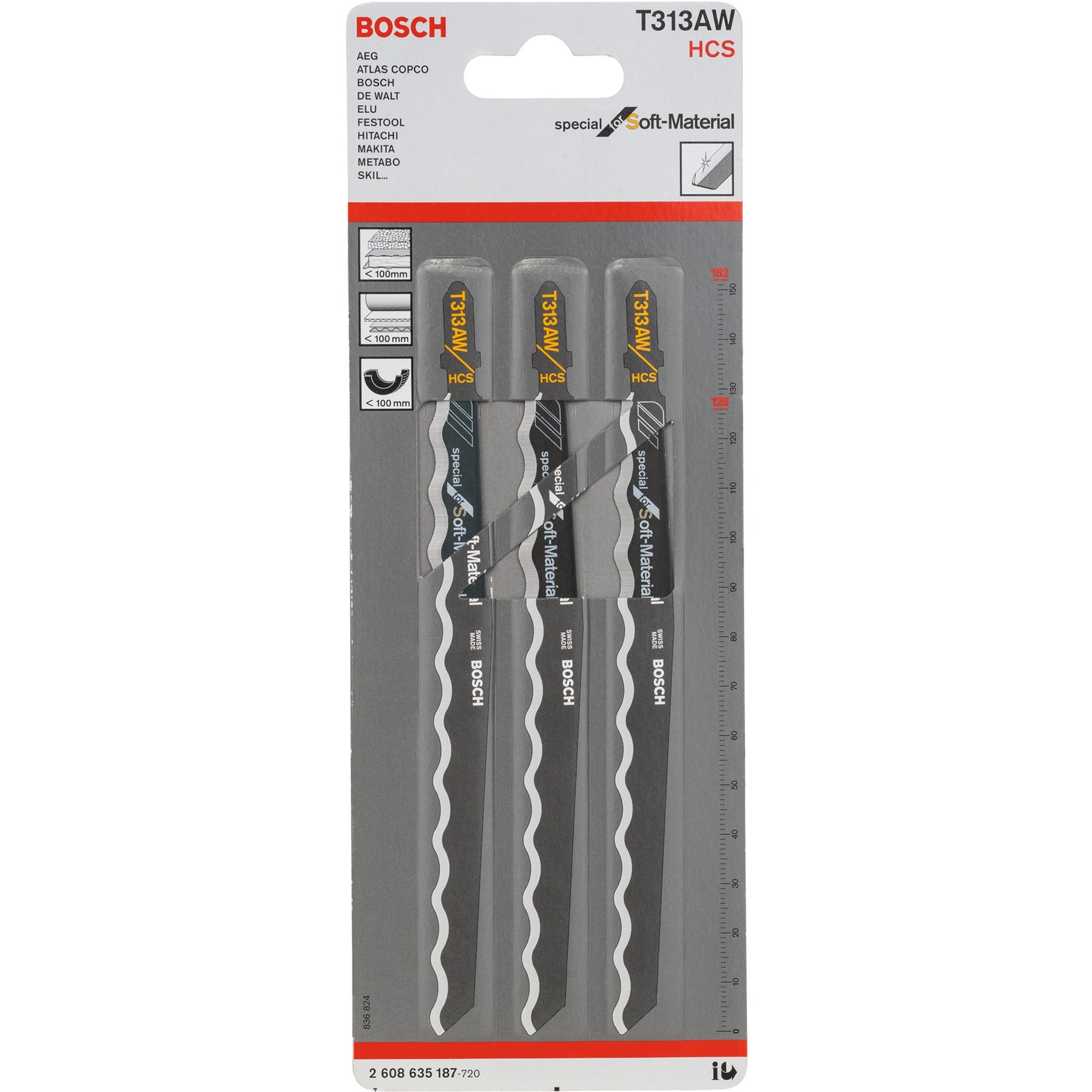 Bosch Stichsägeblatt T 313 AW Special for Soft Material