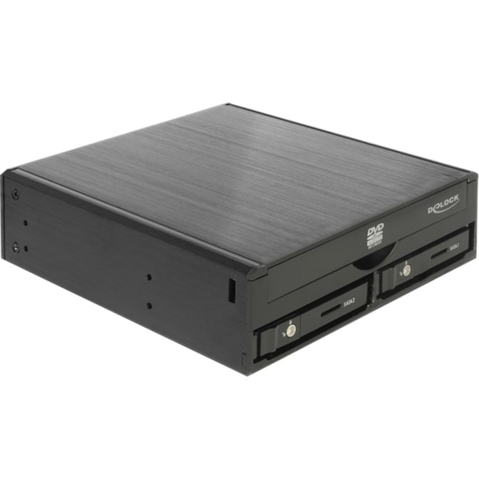 Delock 5.25" Wechselrahmen für 1 x 5.25" Slim Laufwerk + 2 x 2.5" SATA HDD / SSD