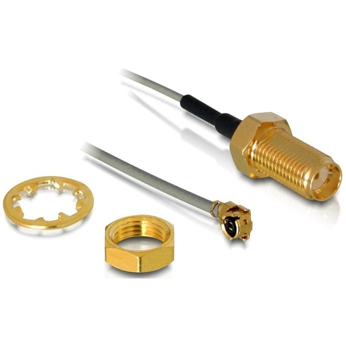 Delock Antennenkabel SMA Buchse zum Einbau > MHF /U.FL-LP-068 komp. Stecker