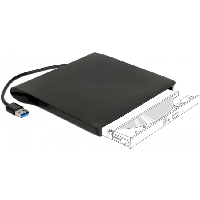 Delock Externes Gehäuse für 5.25″ Ultra Slim SATA Laufwerke 9