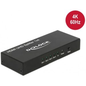 Delock HDMI UHD Splitter 1 x HDMI in > 4 x HDMI out 4K