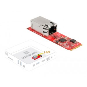 Delock Konverter M.2 Key B+M Stecker zu 1 x RJ45 2
