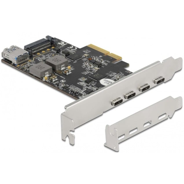 Delock PCI Express x4 Karte zu 4 x USB Type-C + 1 x USB Typ-A - SuperSpeed USB 10 Gbps - Low Profile Formfaktor