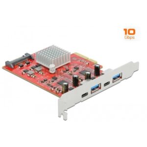 Delock PCIe x4> 2x USB 3.2 Gen 2 Typ-A + 2x USB-C