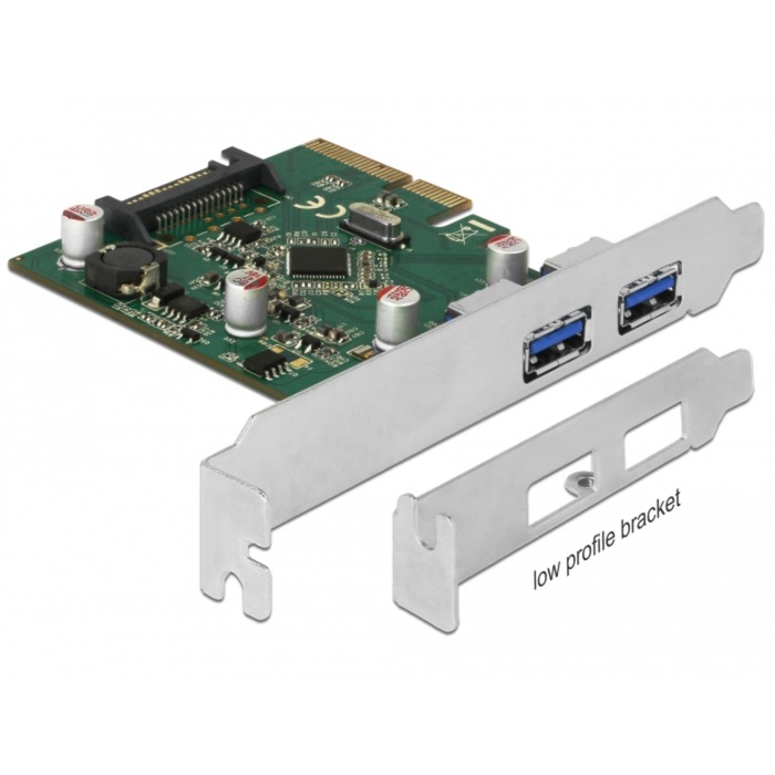 Delock PCIe x4 > 2x ext USB 3.1 Gen2 A