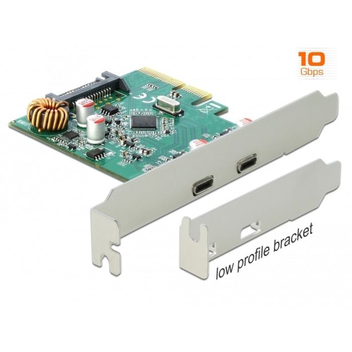 Delock PCIe x4 > 2x extern USB 3.2 Gen 2 Typ-C