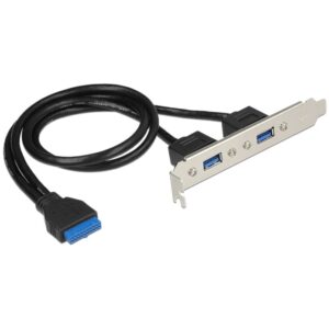 Delock Slotblech 1 x 19 Pin USB 3.0 Pfostenbuchse intern > 2 x USB 3.0 Typ-A Buchse extern