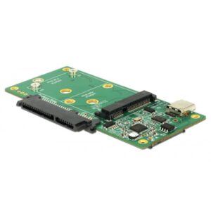 Delock SuperSpeed USB 10 Gbps (USB 3.1 Gen 2) mit USB Type-C Buchse > 1 x SATA / 1 x M.2 Key B / 1 x mSATA