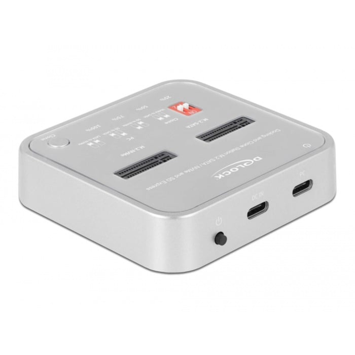 Delock USB 3.0 Docking- und Klonstation M.2 NVMe/M.2 SATA/SD