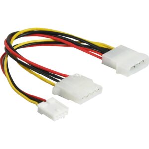 Delock Y-Powerkabel 4pin auf 4pin + 3