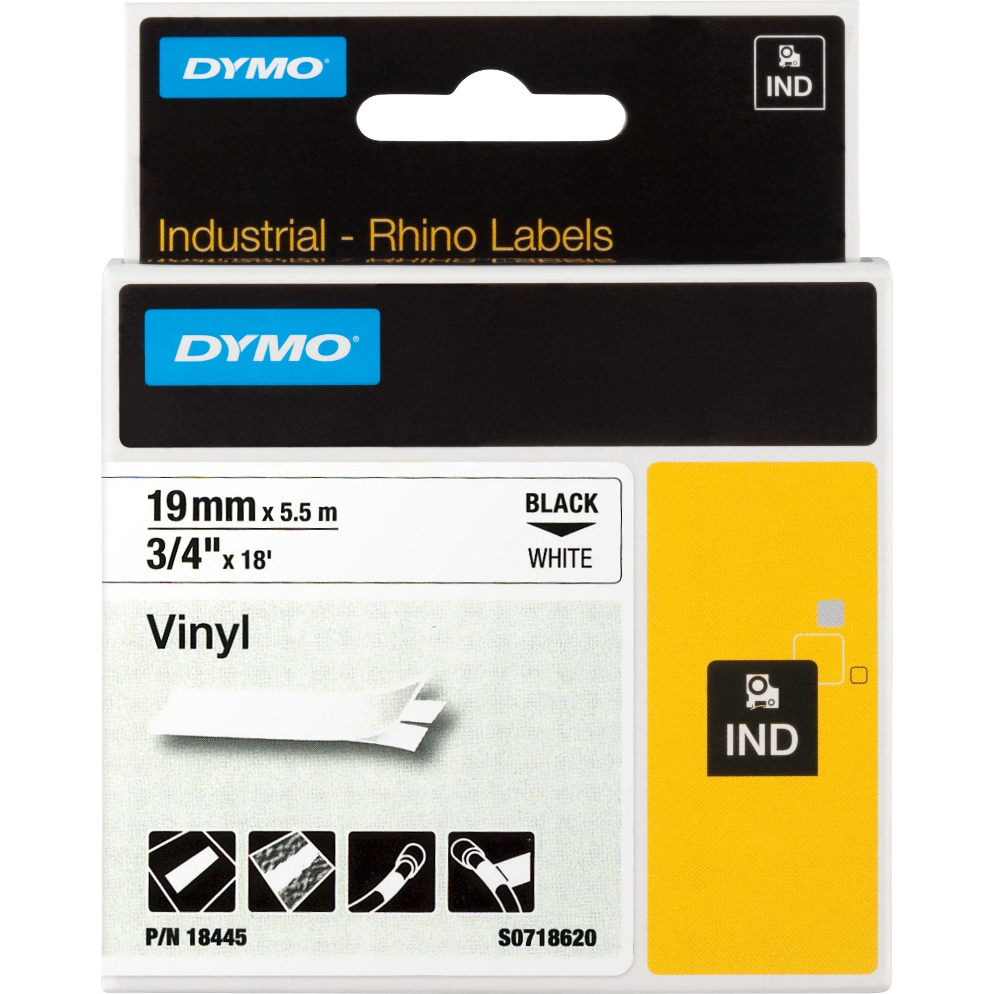 Dymo Rhino IND ORIGINAL Schriftband Vinyl 19mm x 5