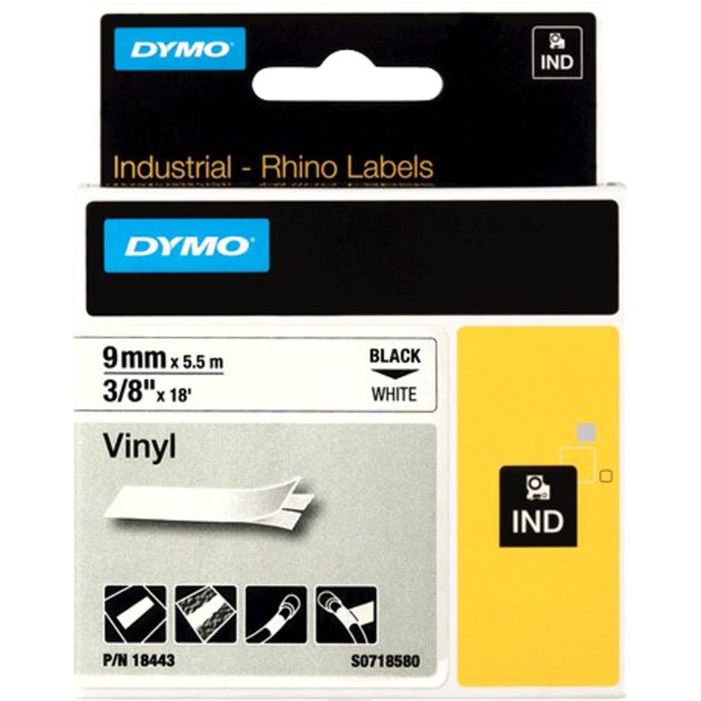 Dymo Rhino IND ORIGINAL Schriftband Vinyl 9mm x 5