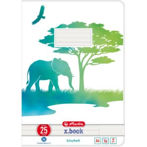 Herlitz Heft A4 16 Blatt Lineatur 25 GREENline Elefant