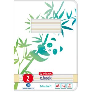 Herlitz Heft A5 16 Blatt Lineatur 02 GREENline Panda