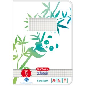 Herlitz Heft A5 16 Blatt Lineatur 05 GREENline Panda