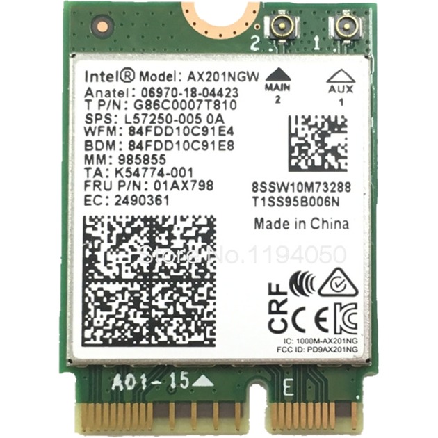 Intel® Wi-Fi 6 AX201 M.2 vPro