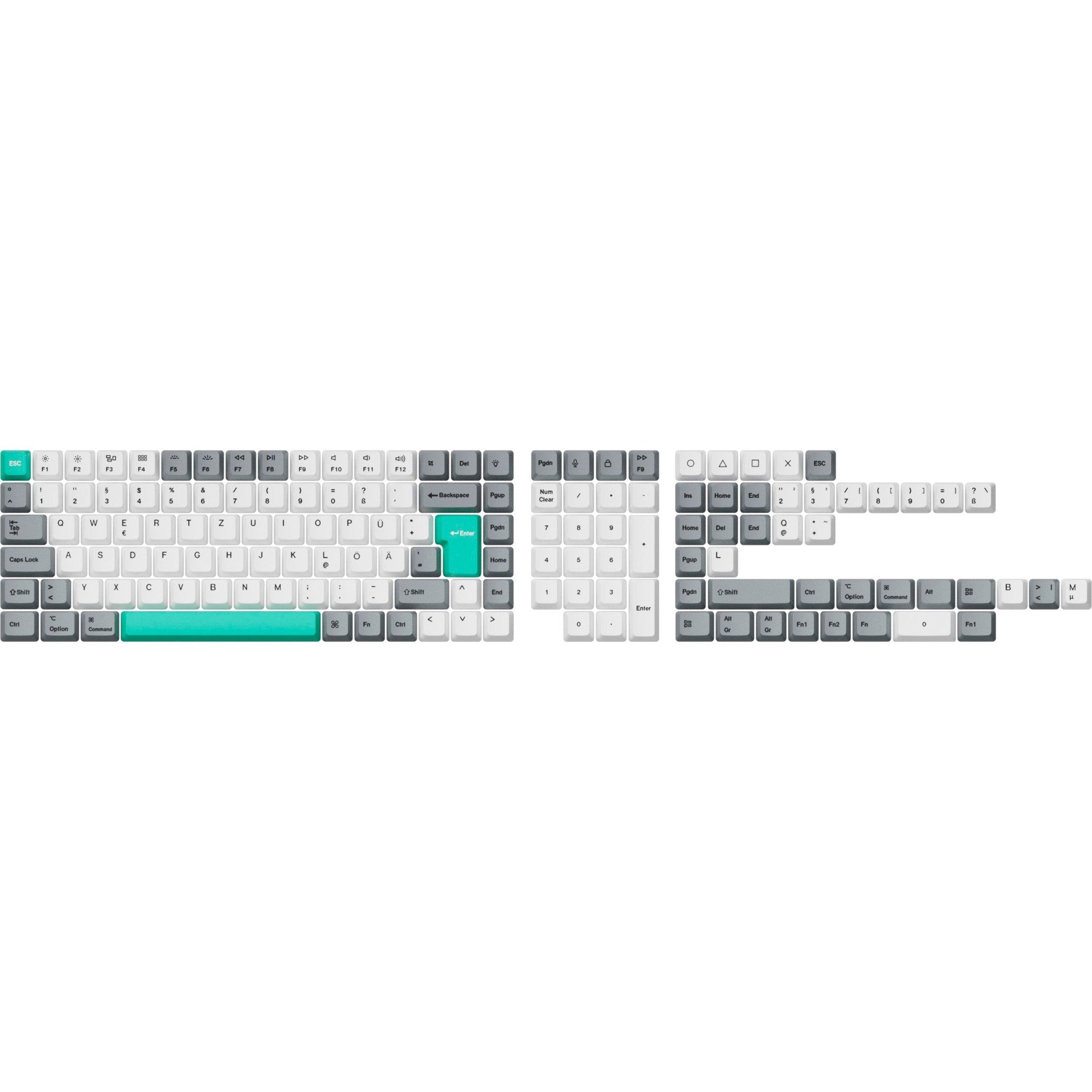 Keychron OEM Dye-Sub PBT Full Keycap-Set - Gray White Mint
