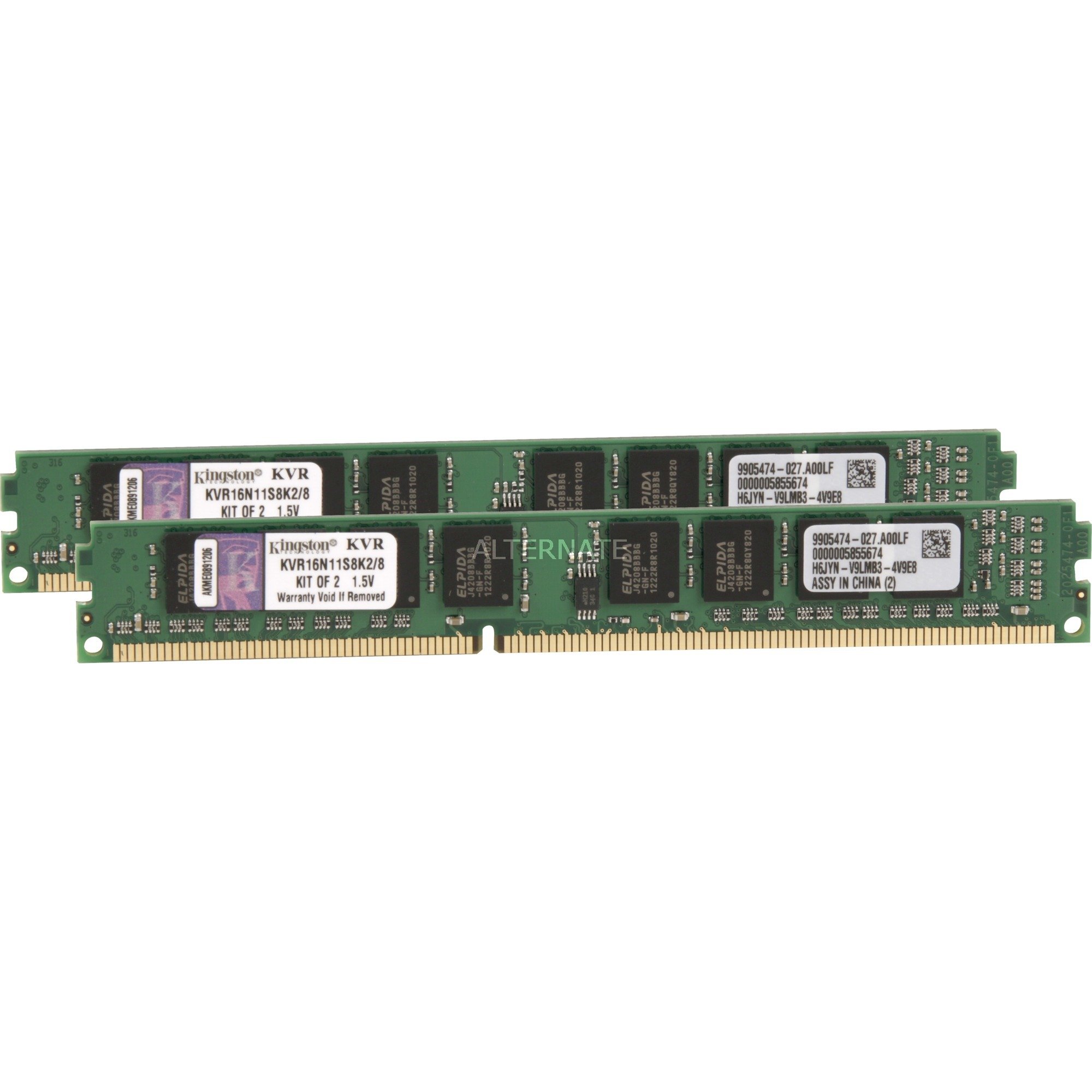 Kingston ValueRAM DIMM 8 GB DDR3-1600 (2x 4 GB) Dual-Kit