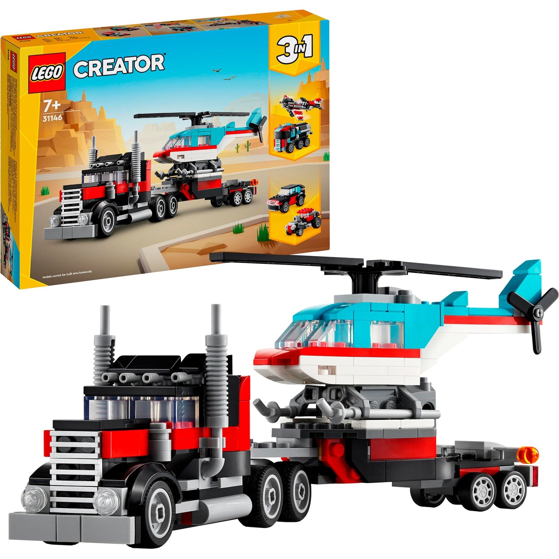 Lego 31146 Creator 3-in-1 Tieflader mit Hubschrauber