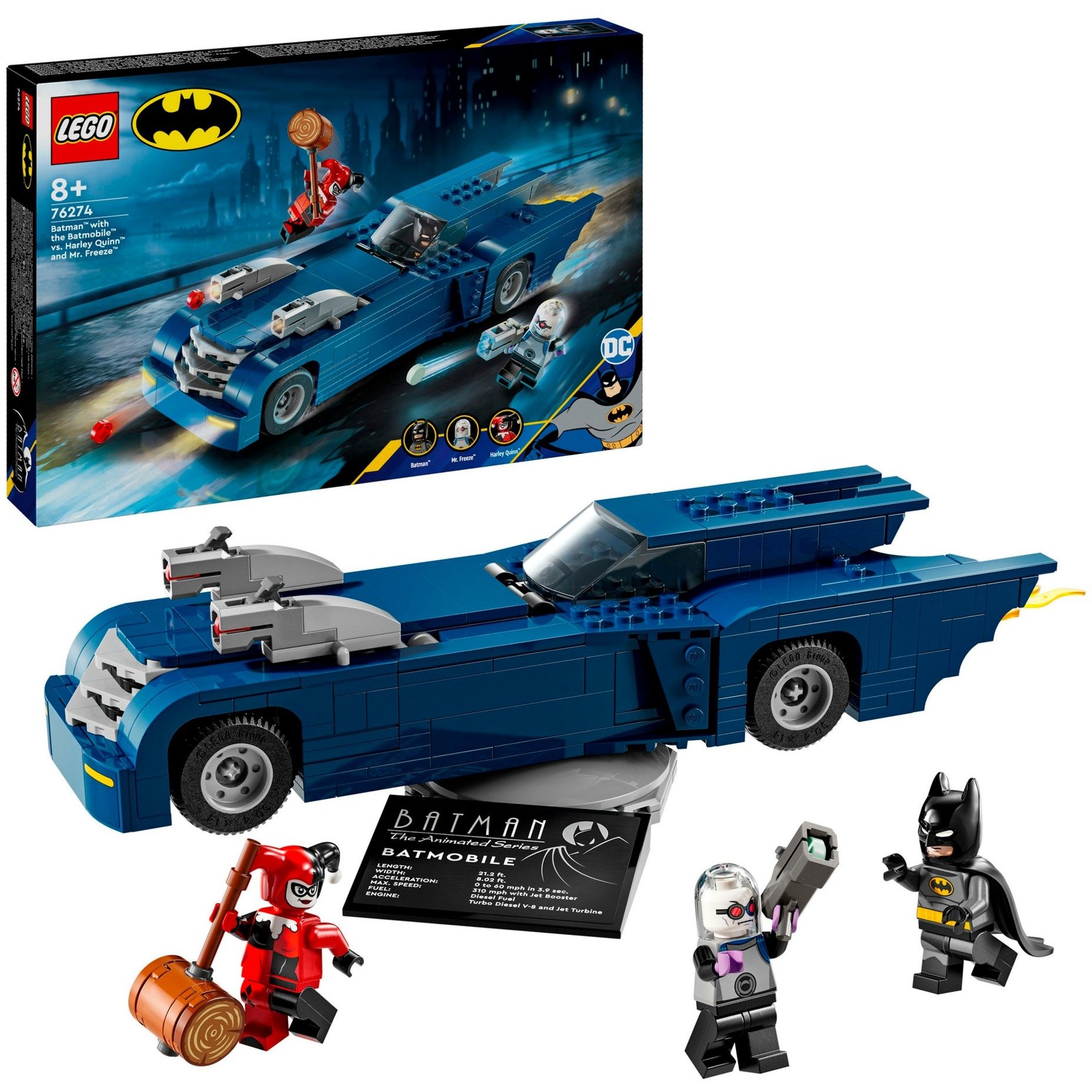 Lego 76274 DC Super Heroes Batman im Batmobil vs. Harley Quinn und Mr. Freeze